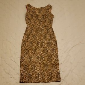Bettie Page Retro Style Leopard Pencil Dress